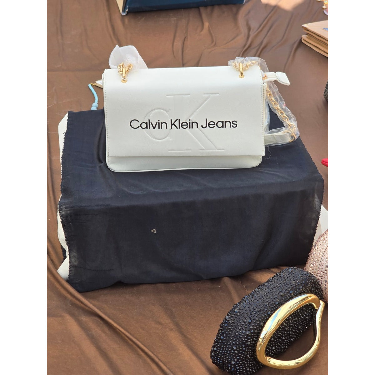 Calvin Klein Jeans Τσάντα Ώμου Λευκή
