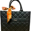 Dior Καπιτονέ Τσάντα Χειρός Μαύρη