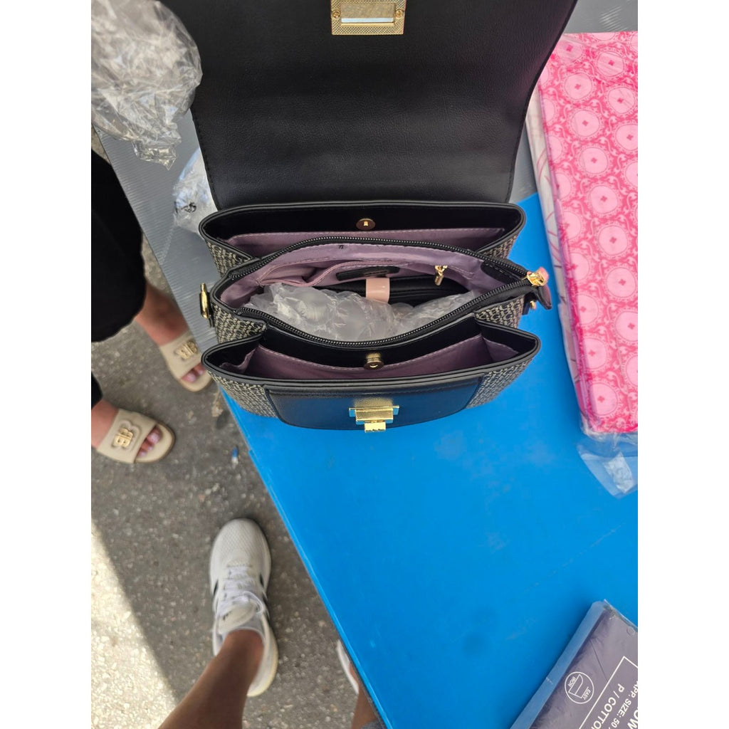 Guess Τσάντα Χειρός Monogram Μαύρη