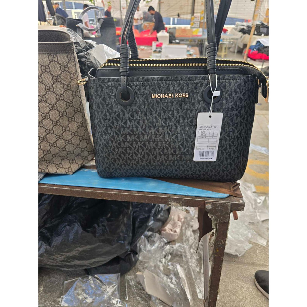 Michael Kors Τσάντα Χειρός Monogram Μαύρη