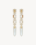 obelisk earrings in crystal rock and glass