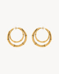 bamboo double-hoop earrings in metal
