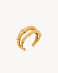 stacked bamboo cuff in metal