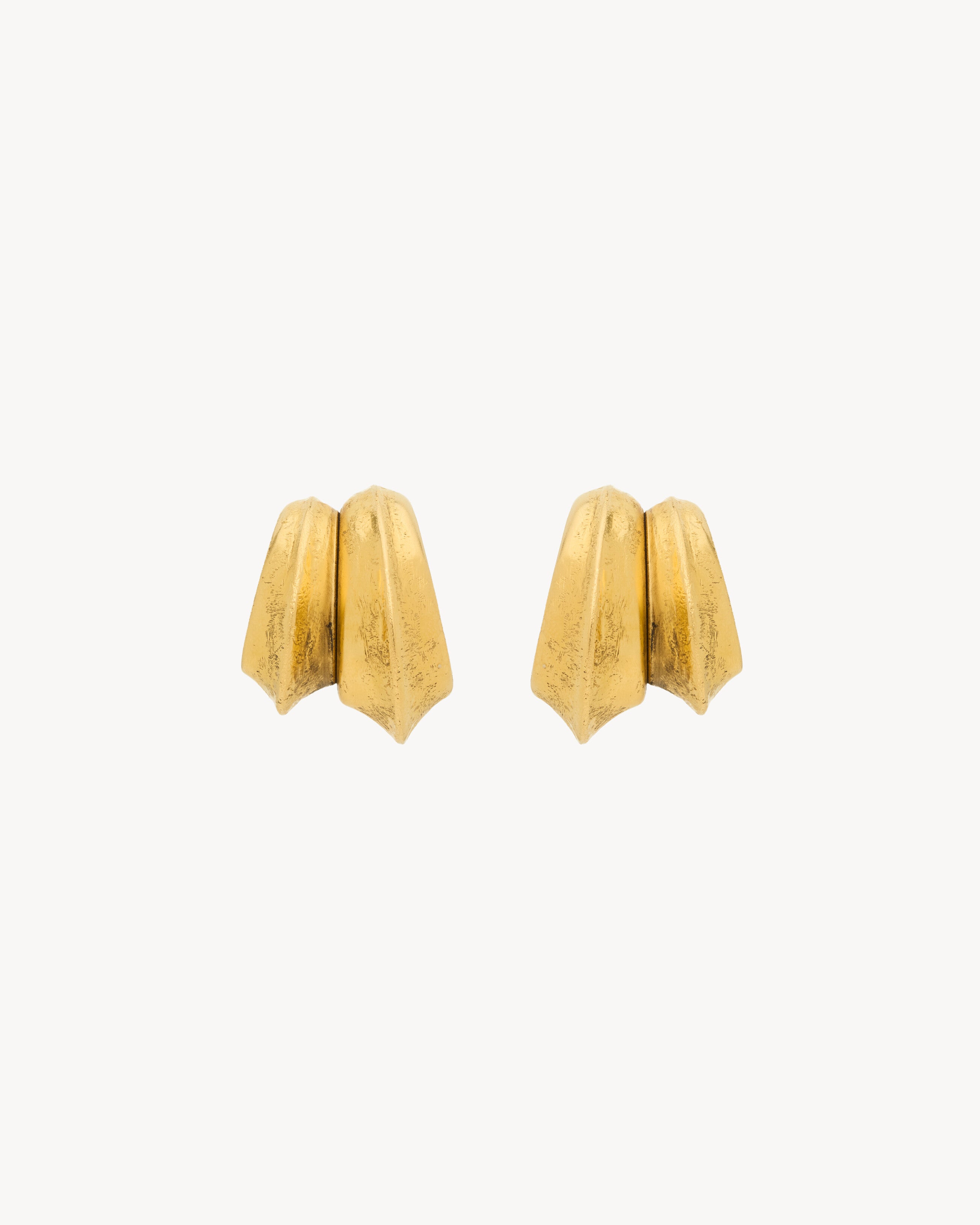 double blade earrings in metal