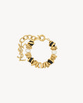LOULOU pearl and disk bracelet in resin and metal