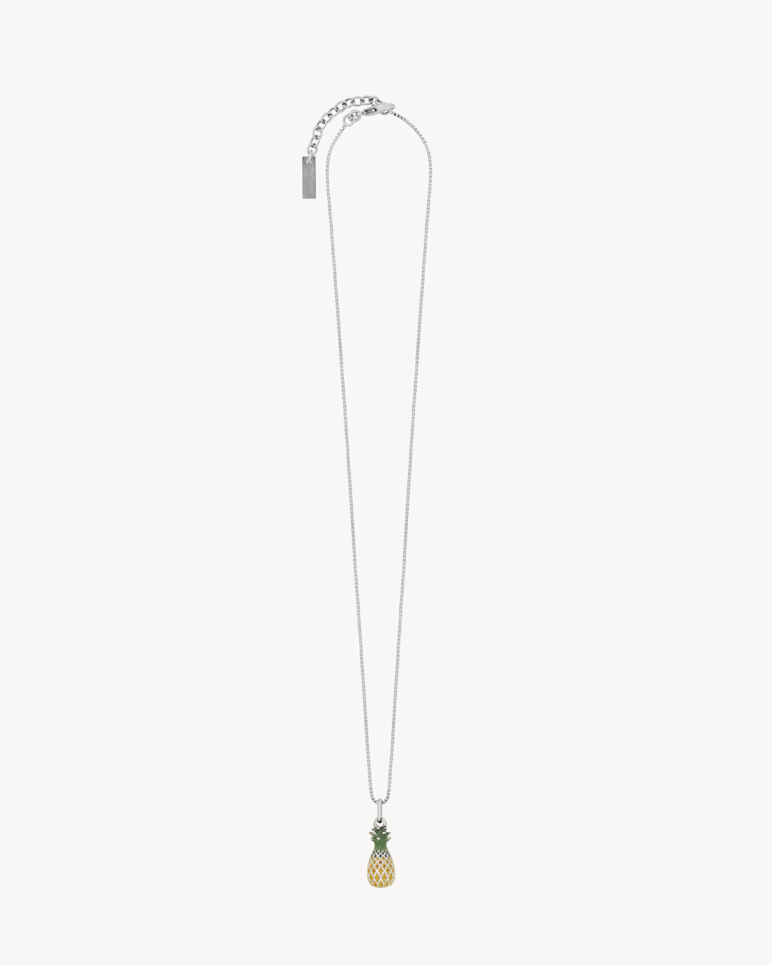 pineapple necklace in enamel and metal