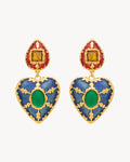 heart drop earrings in enamel
