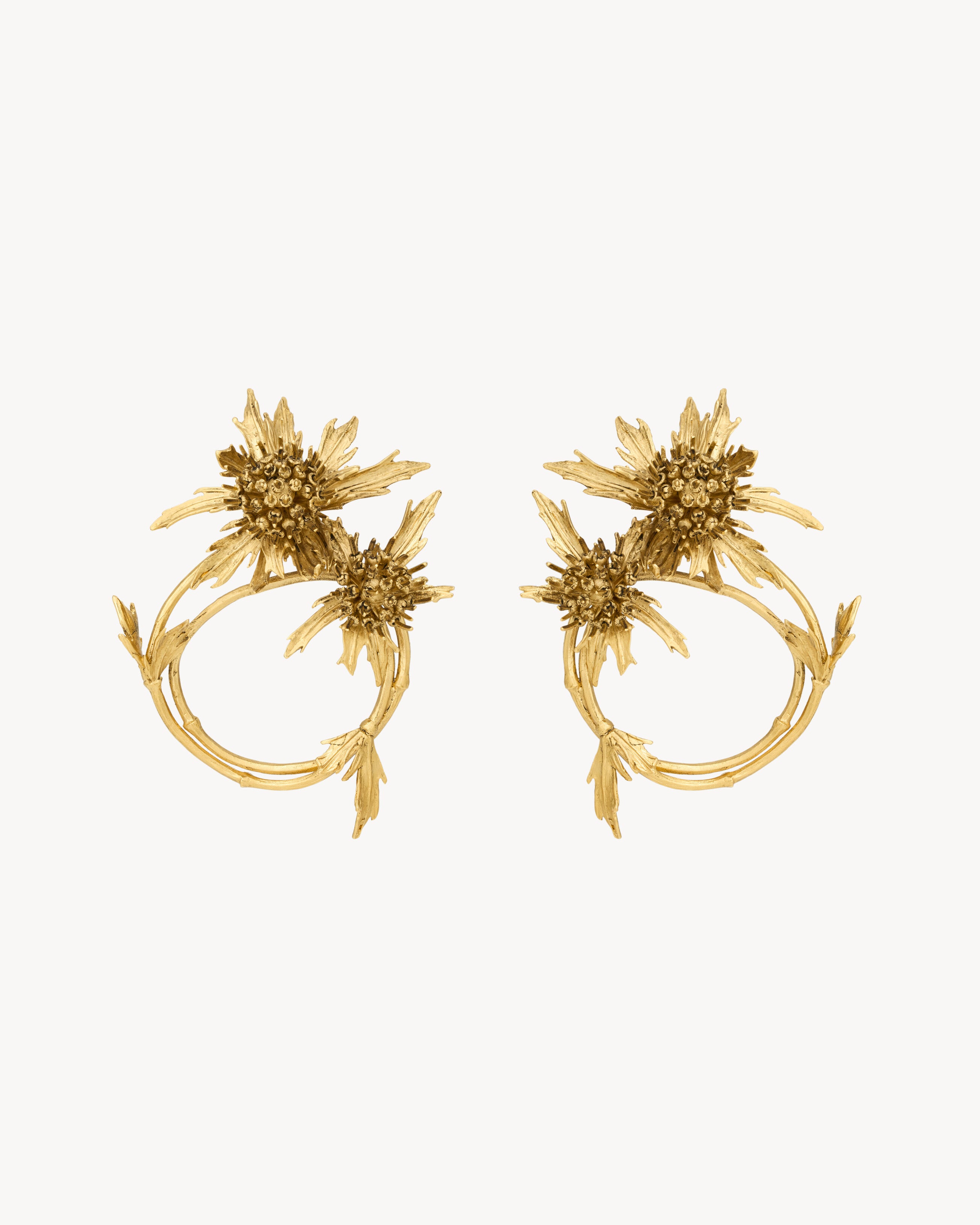 thistle knocker earrings in metal