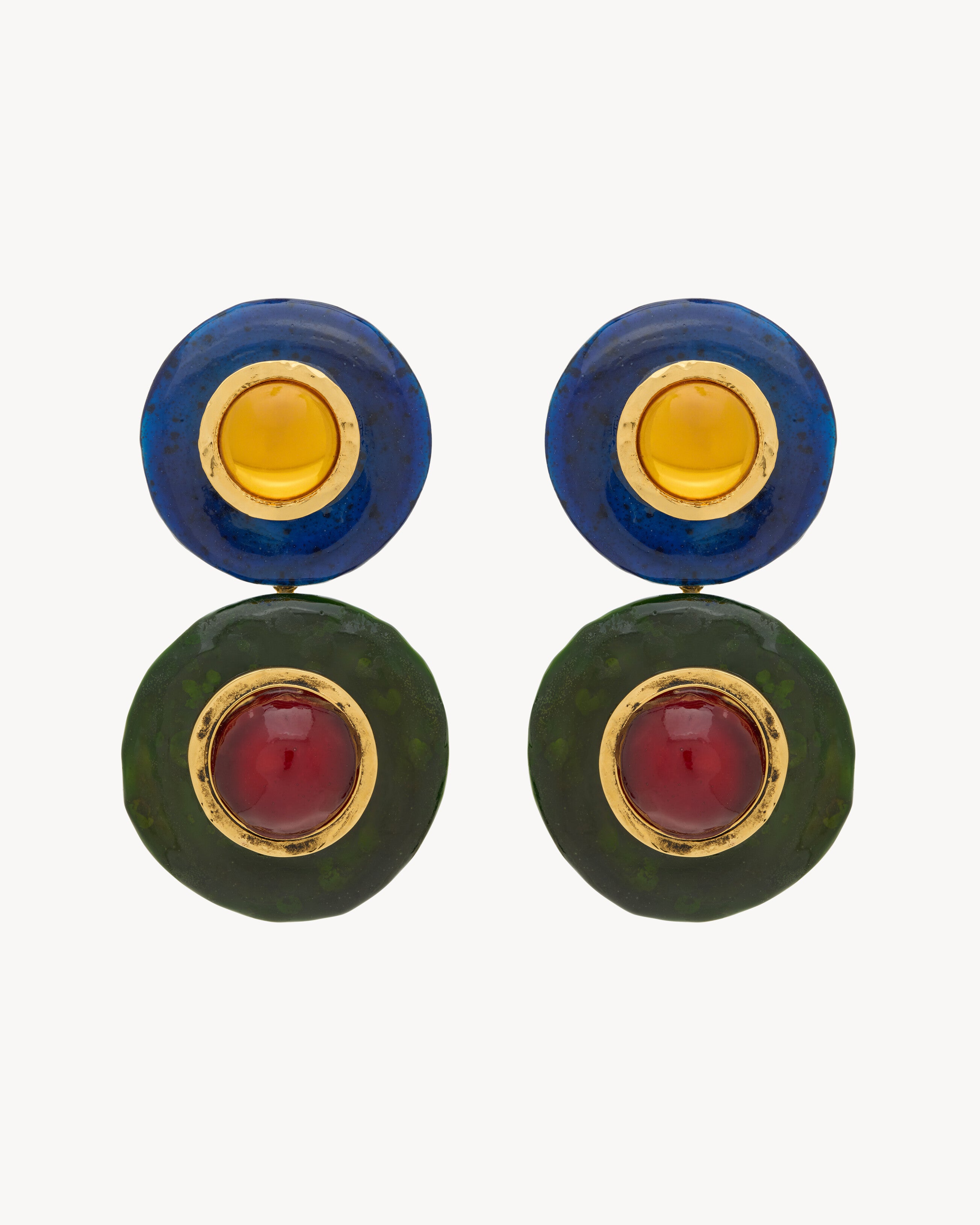 cabochon drop earrings in ceramic