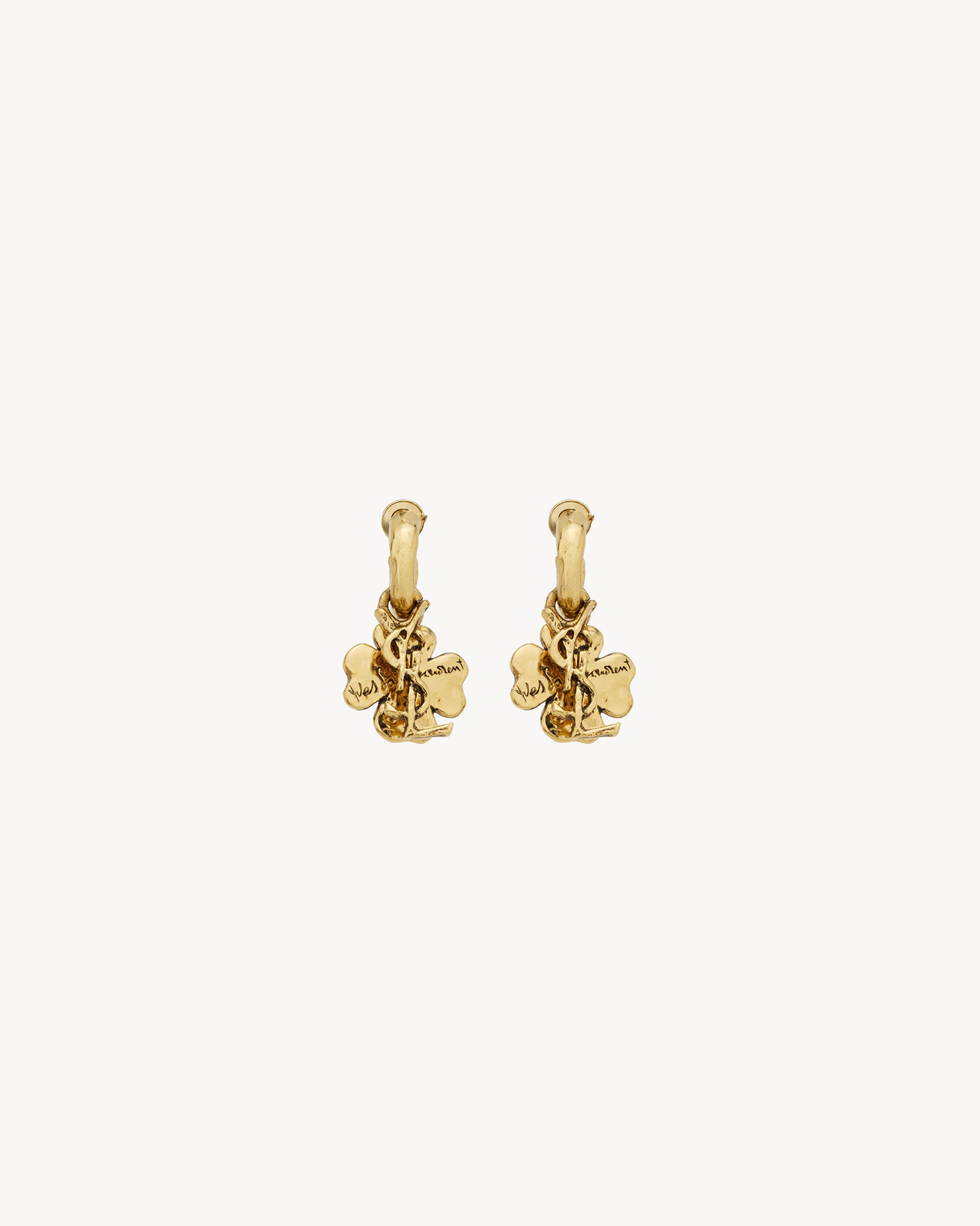 CASSANDRE lucky charm hoop earrings in metal