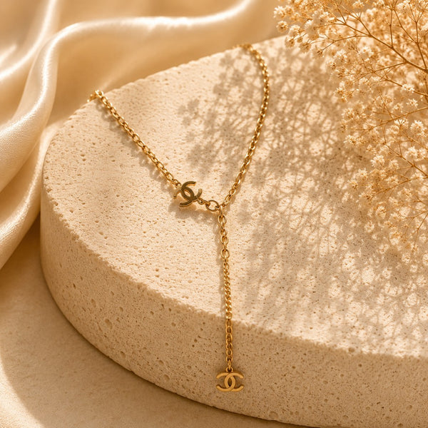 Chanel Κολιέ Lariat με Διπλό Λογότυπο CC