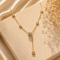 Chanel Κολιέ Lariat με Κρυστάλλινη Χάντρα και CC
