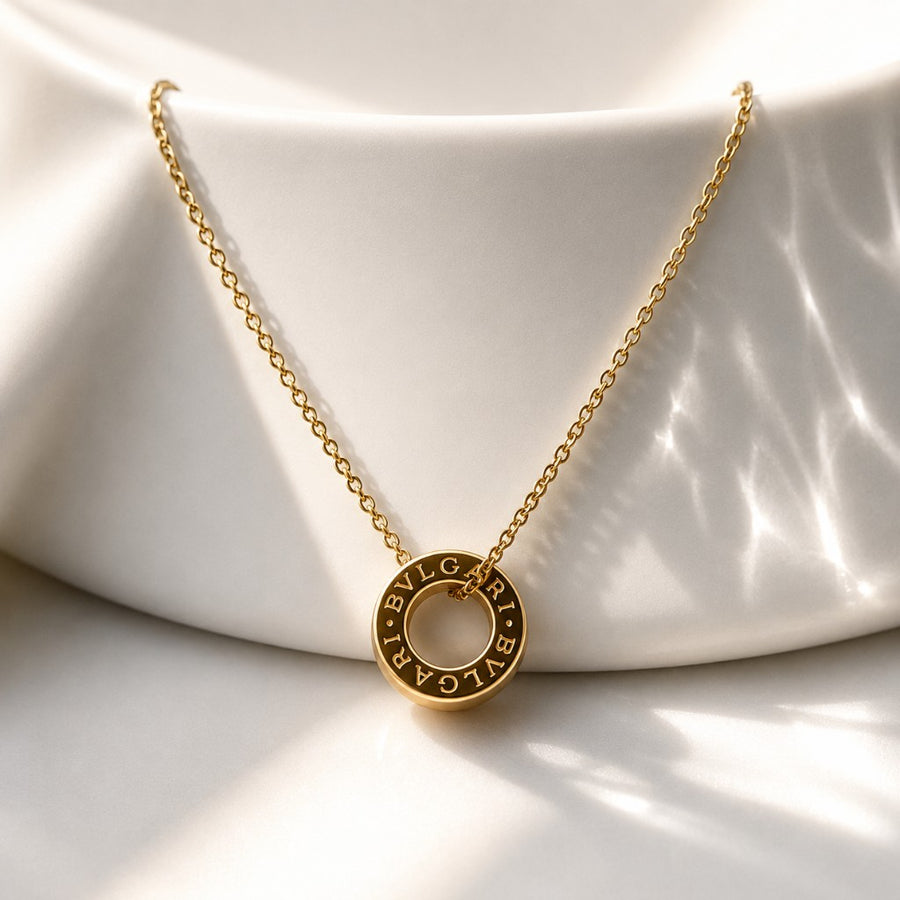 Bvlgari Κολιέ με Κυκλικό Μενταγιόν Χρυσό