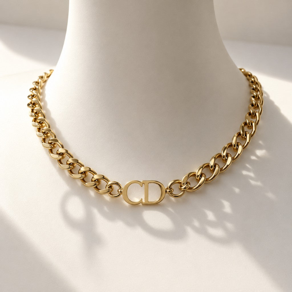 Dior Κολιέ Curb με Λογότυπο CD