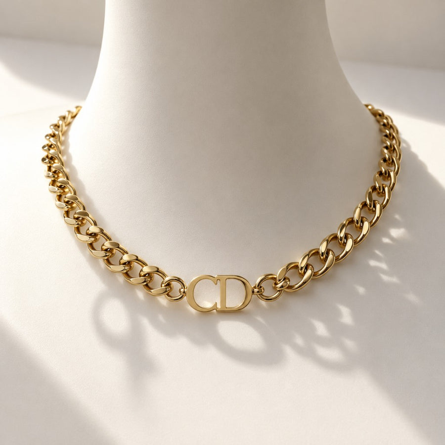 Dior Κολιέ Curb με Λογότυπο CD