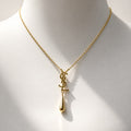 YSL Κολιέ με Μονόγραμμα και Χρυσή Σταγόνα