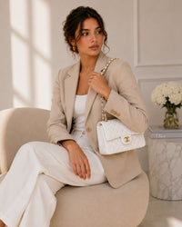 Classic Quilted Chain Shoulder Bag white