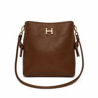 Hermes Δερμάτινος Crossbody Φάκελος με Μεταλλικό Brown "H"