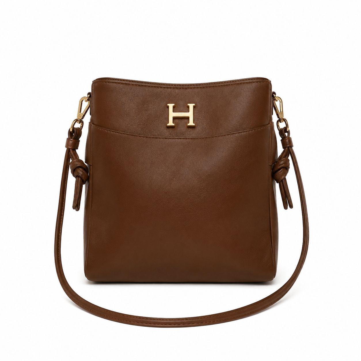Hermes Δερμάτινος Crossbody Φάκελος με Μεταλλικό Brown "H"