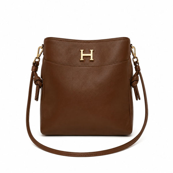 Hermes Δερμάτινος Crossbody Φάκελος με Μεταλλικό Brown "H"