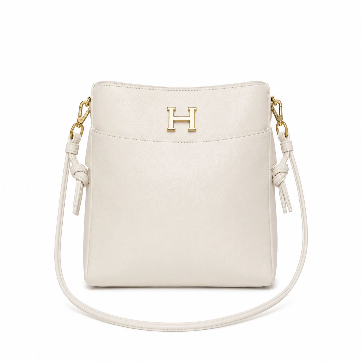 Hermes Δερμάτινος Crossbody Φάκελος με Μεταλλικό Cream "H"