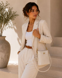 Hermes Δερμάτινος Crossbody Φάκελος με Μεταλλικό Cream "H"