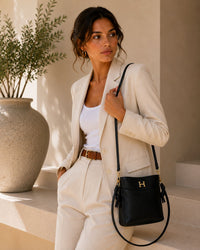 Hermes Δερμάτινος Crossbody Φάκελος με Μεταλλικό Black "H"