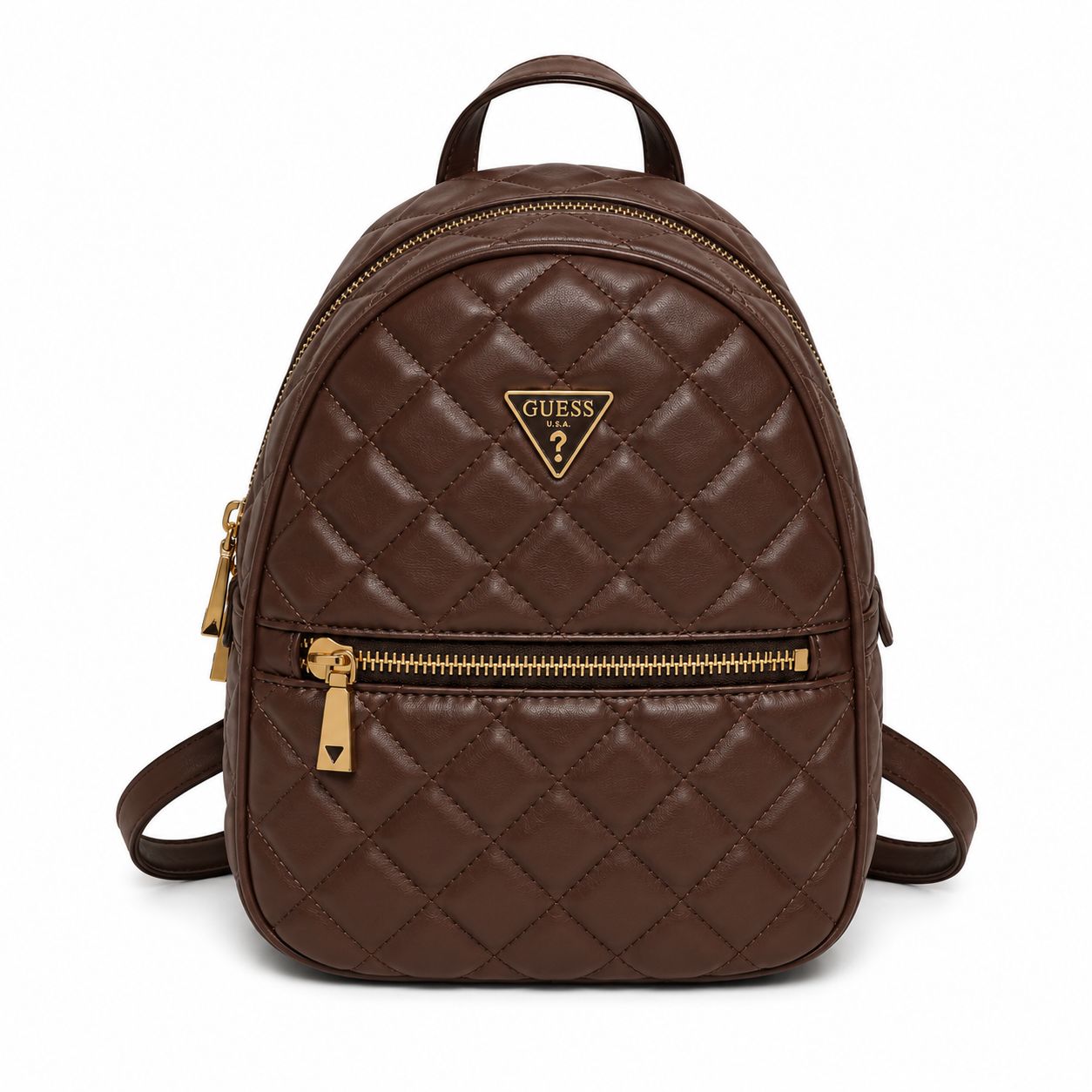 Guess Quilted Mini Backpack Cognac