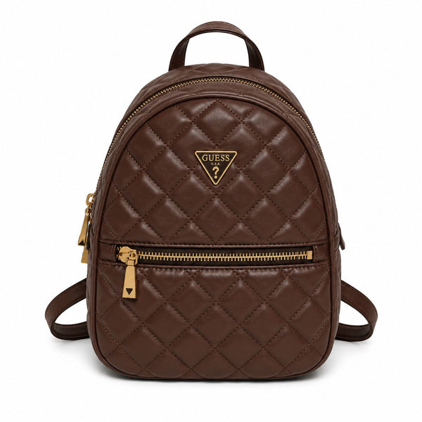 Guess Quilted Mini Backpack Cognac
