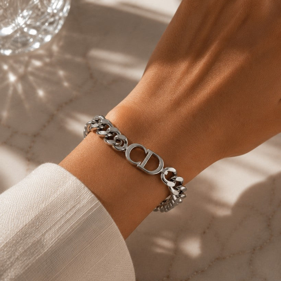 Dior Βραχιόλι Curb CD Ασημί