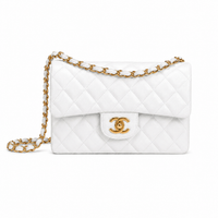 Classic Quilted Chain Shoulder Bag white