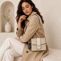 Coach Signature Monogram Crossbody Cream