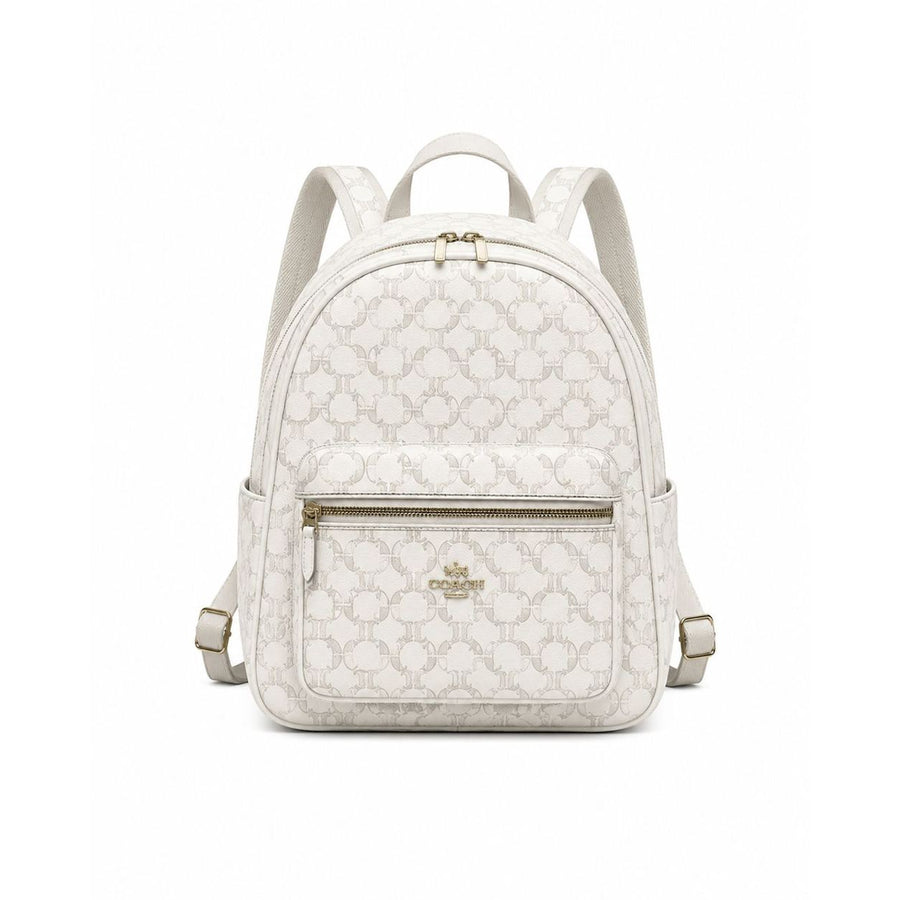 Coach Signature Canvas Backpack white