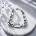 Dior Βραχιόλι Curb CD Ασημί