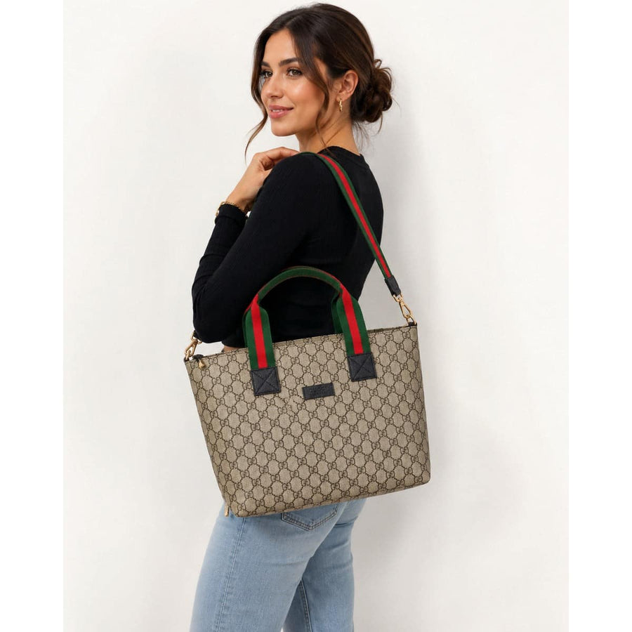 Gucci GG Supreme Tote Web Stripe