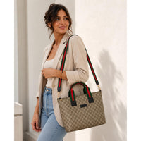 Gucci GG Supreme Tote Web Stripe