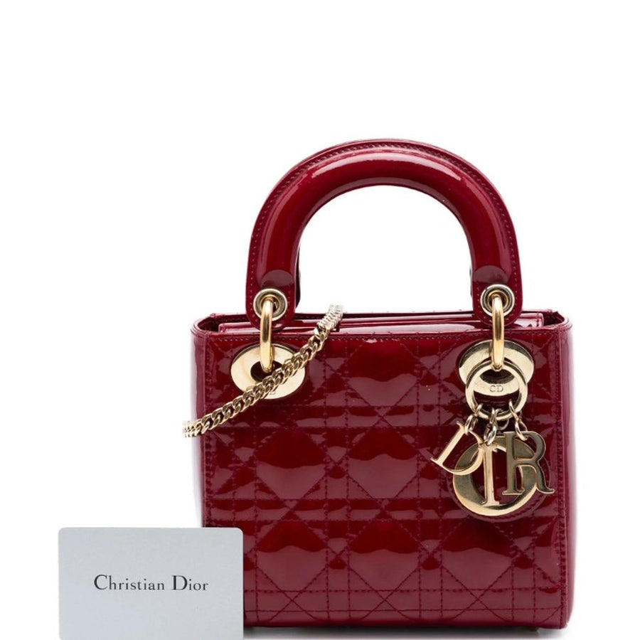 Dior Lady Dior Mini Cherry Red Quilted