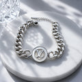 LV Βραχιόλι Αλυσίδα με Μονόγραμμα Mother of Pearl