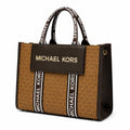 Michael Kors Monogram Tote Tan White Strap