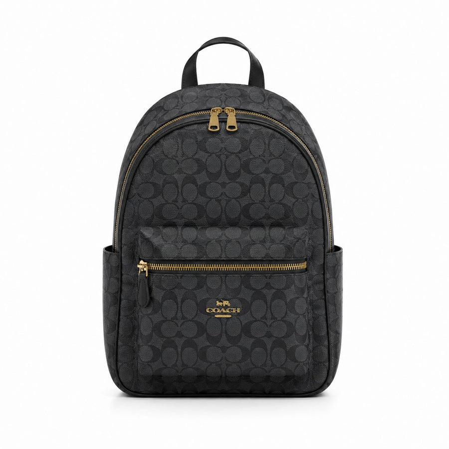Coach Signature Canvas Backpack black