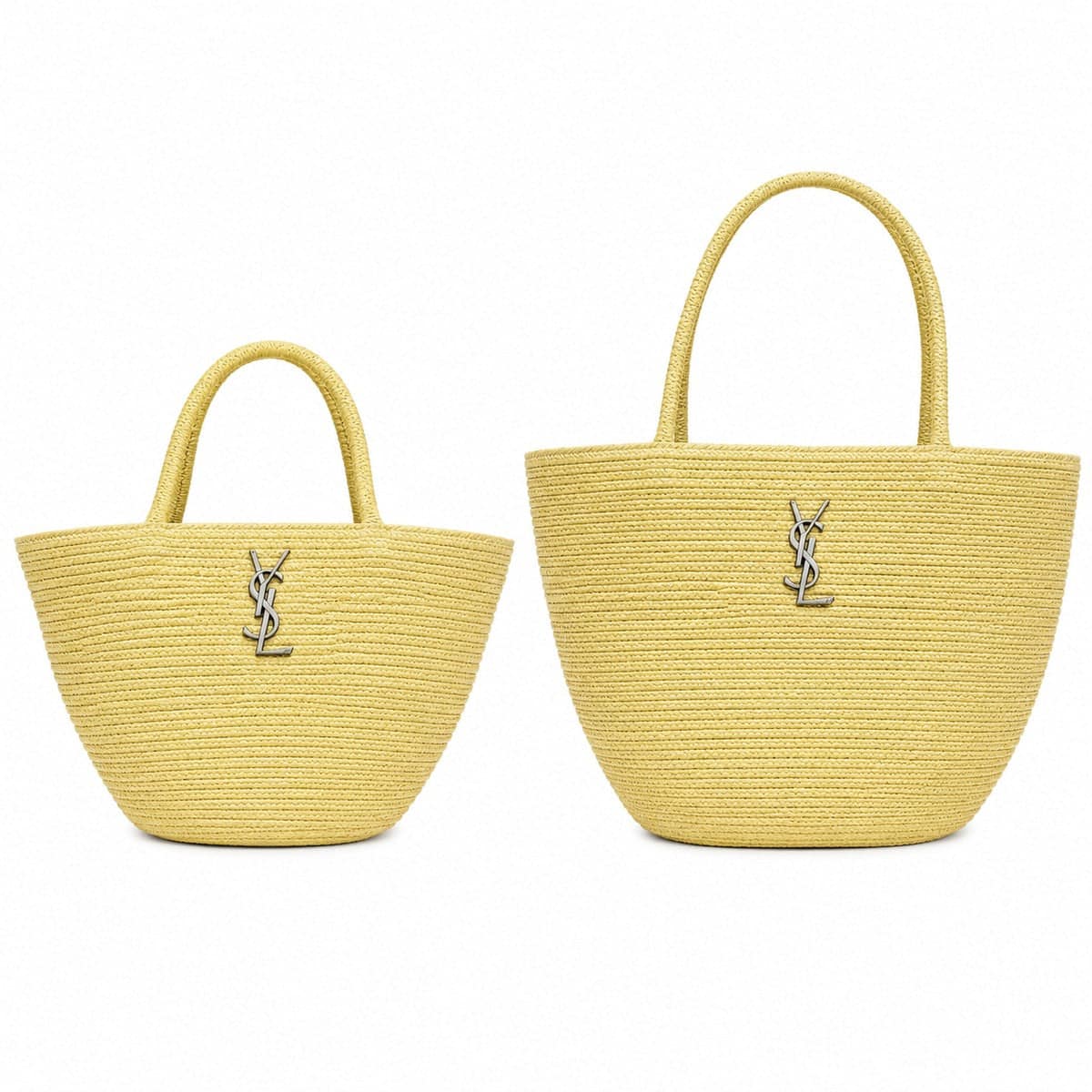 Saint Laurent Woven Raffia Tote Yellow