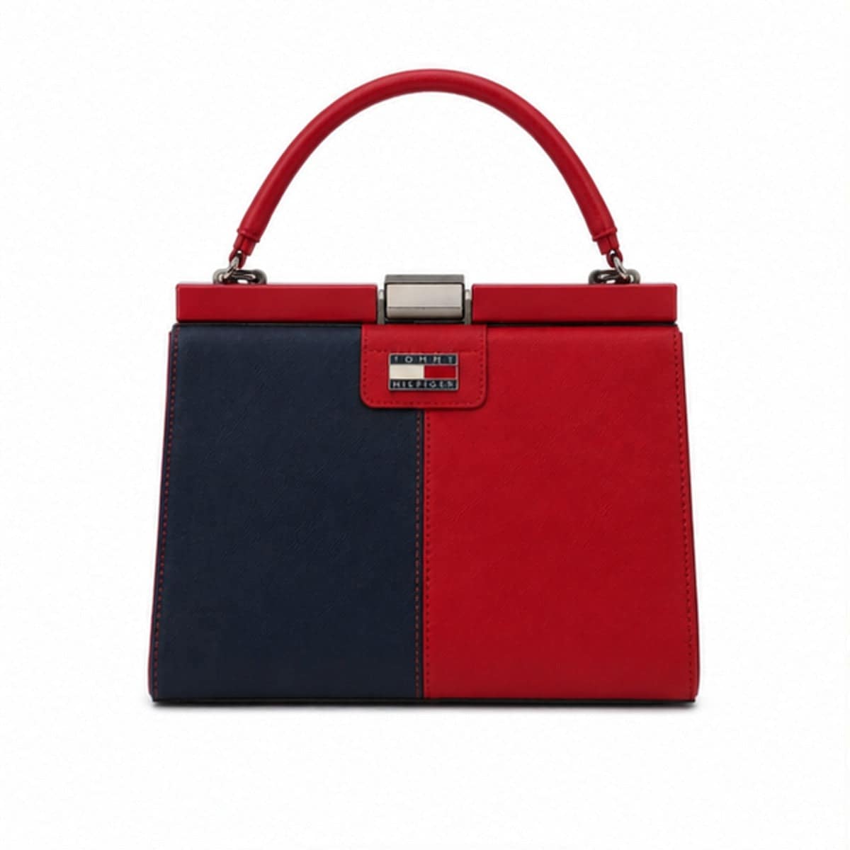 Tommy Hilfiger Τσάντα Χειρός Color-Block Μπλε & Κόκκινη