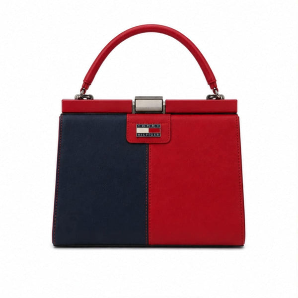 Tommy Hilfiger Τσάντα Χειρός Color-Block Μπλε & Κόκκινη